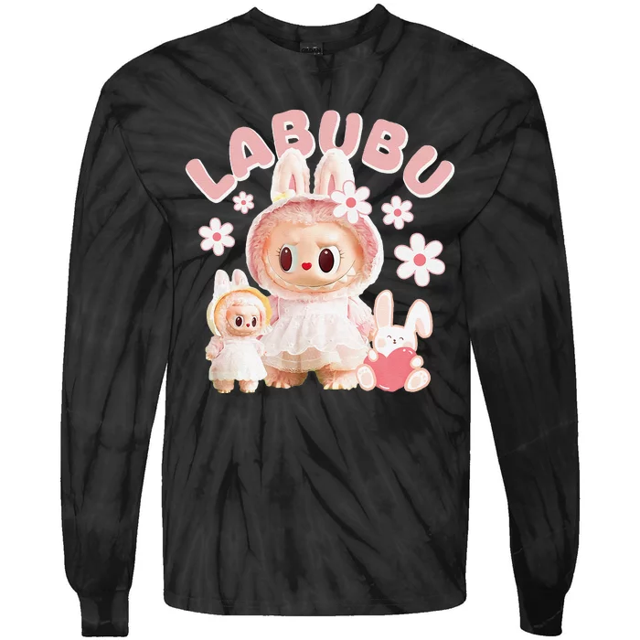 Funny Labubu Cute Labubu The Monsters Pin.K Meme Tie-Dye Long Sleeve Shirt