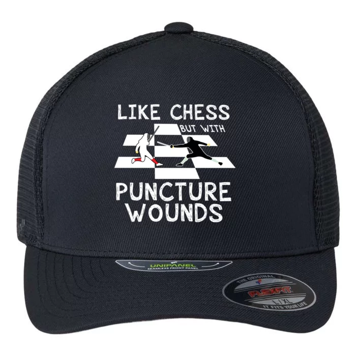 Funny Like Chess Fencing Epee Sword Gift Great Gift Flexfit Unipanel Trucker Cap