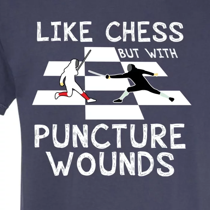 Funny Like Chess Fencing Epee Sword Gift Great Gift Garment-Dyed Heavyweight T-Shirt