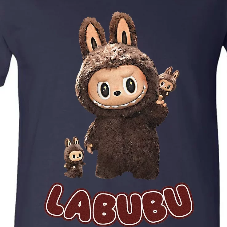 Funny Labubu Cute Labubu The Monsters Brown Meme V-Neck T-Shirt