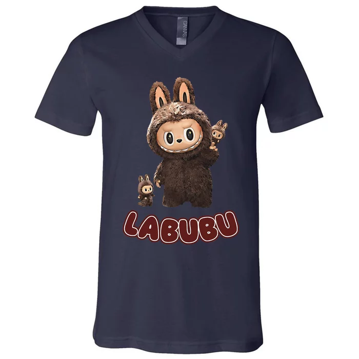 Funny Labubu Cute Labubu The Monsters Brown Meme V-Neck T-Shirt