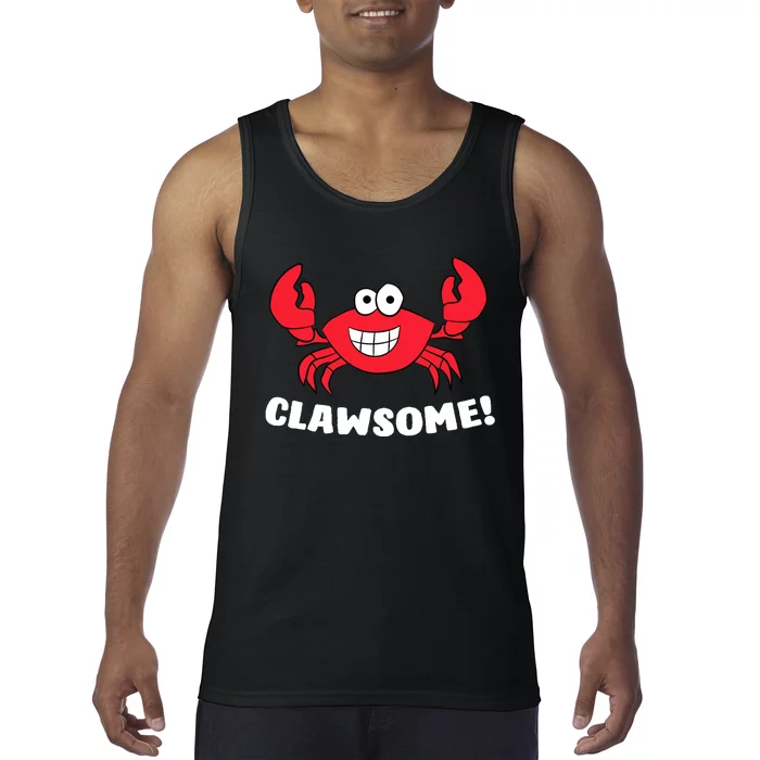 Funny Lobster Clawsome Sea Crab Cartoon Lobster Tank Top