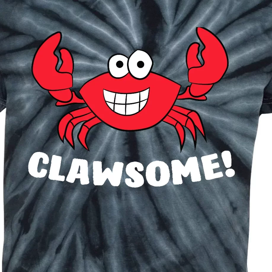 Funny Lobster Clawsome Sea Crab Cartoon Lobster Kids Tie-Dye T-Shirt