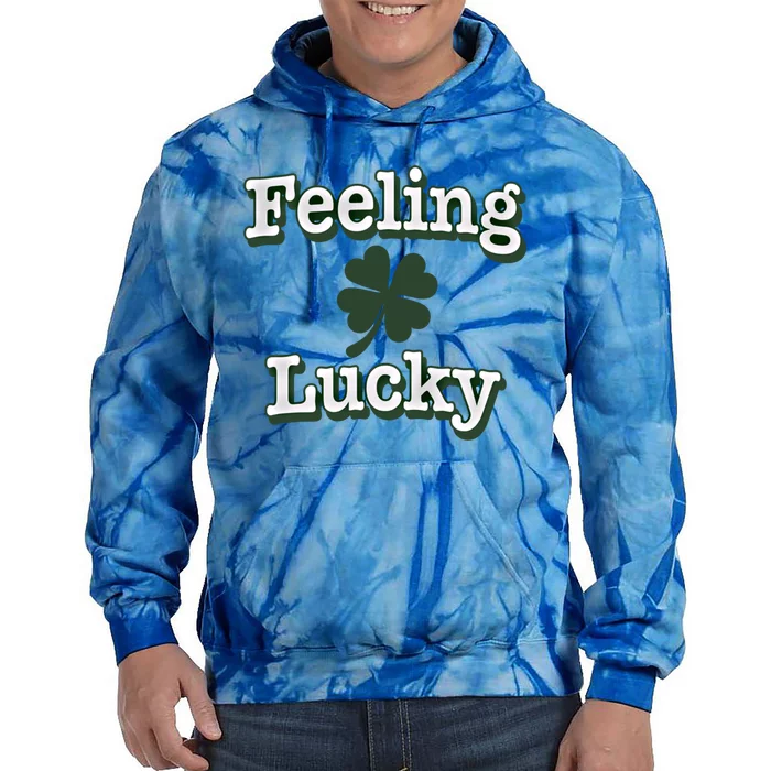 Feeling Lucky Clover Graphic Gift Tie Dye Hoodie