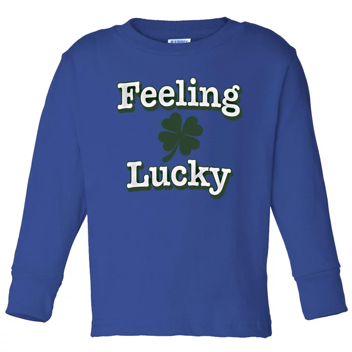 Feeling Lucky Clover Graphic Gift Toddler Long Sleeve Shirt