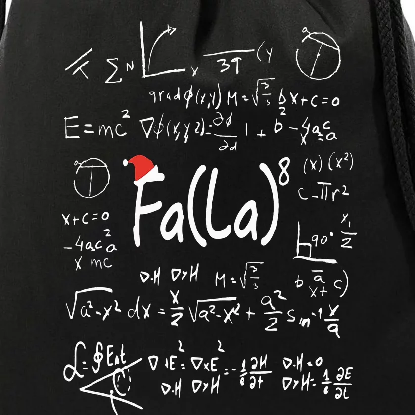 Fa (La)8 Christmas Santa Fa La Math Teacher Chalkboard Xmas Drawstring Bag