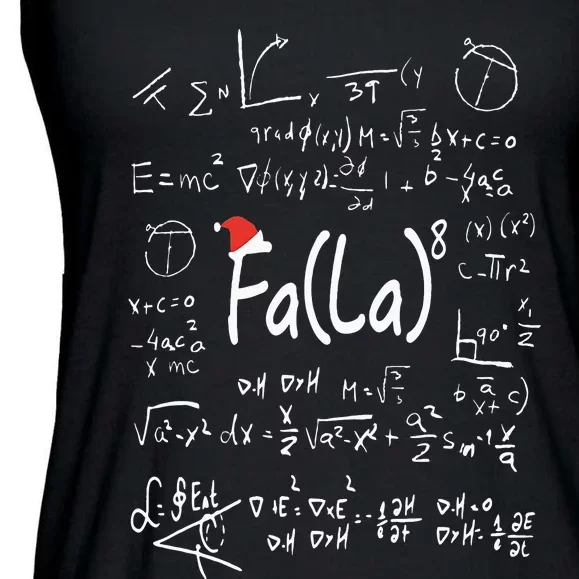 Fa (La)8 Christmas Santa Fa La Math Teacher Chalkboard Xmas Ladies Essential Flowy Tank