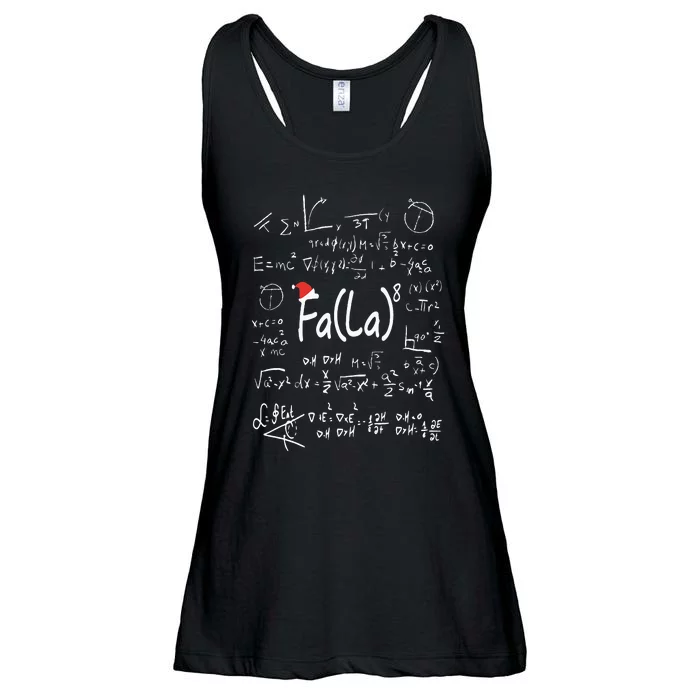 Fa (La)8 Christmas Santa Fa La Math Teacher Chalkboard Xmas Ladies Essential Flowy Tank