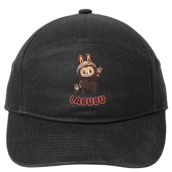 Funny Labubu Cute Labubu The Monsters Brown Meme 7-Panel Snapback Hat