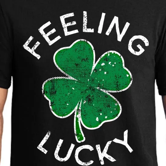 Feeling Lucky Clover St Patrick's Day Distress Gift Pajama Set