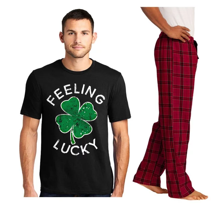 Feeling Lucky Clover St Patrick's Day Distress Gift Pajama Set