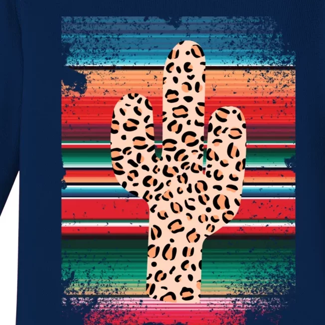 Funny Leopard Cactus Shirt Serape Cactus Plants Lovers Baby Long Sleeve Bodysuit