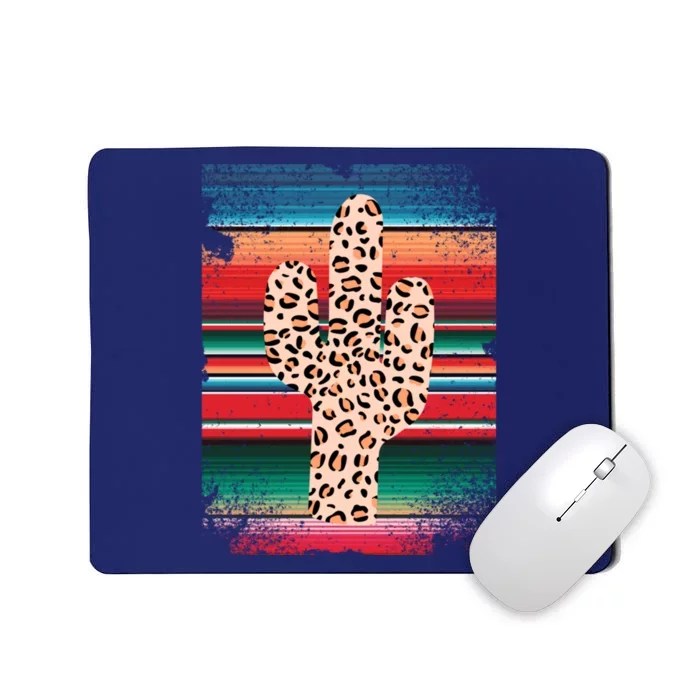 Funny Leopard Cactus Shirt Serape Cactus Plants Lovers Mousepad