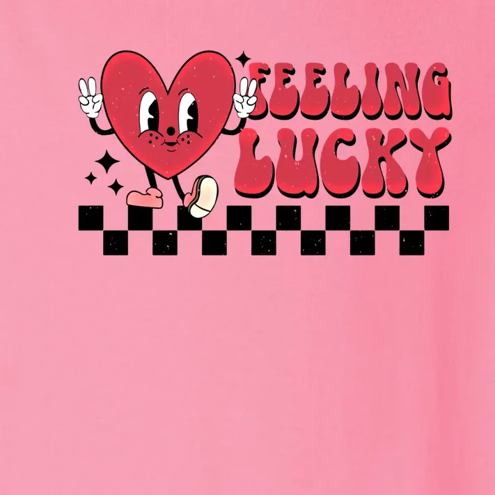 Feeling Lucky Cute Heart Funny Valentine's Day Great Gift Toddler Long Sleeve Shirt