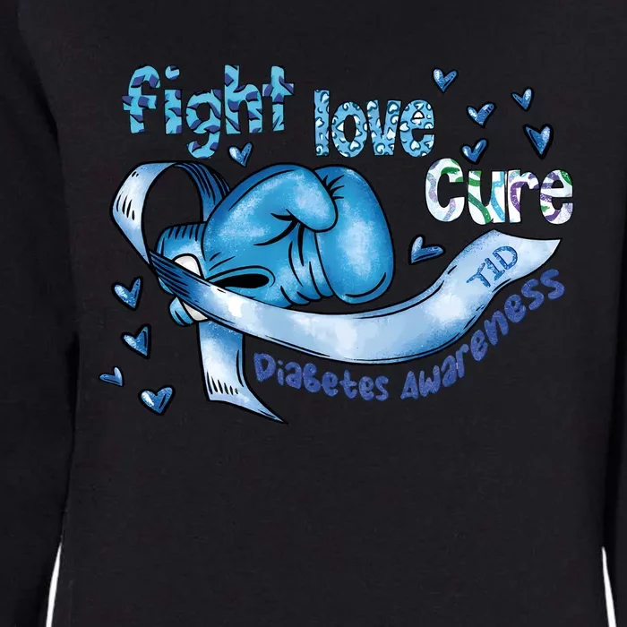 Fight Love Cure Diabetes Awareness Womens California Wash Sweatshirt