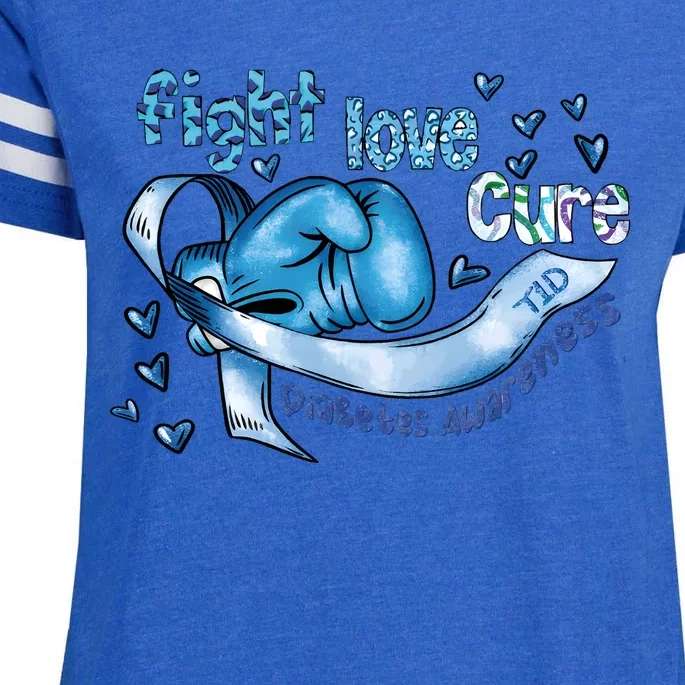 Fight Love Cure Diabetes Awareness Enza Ladies Jersey Football T-Shirt