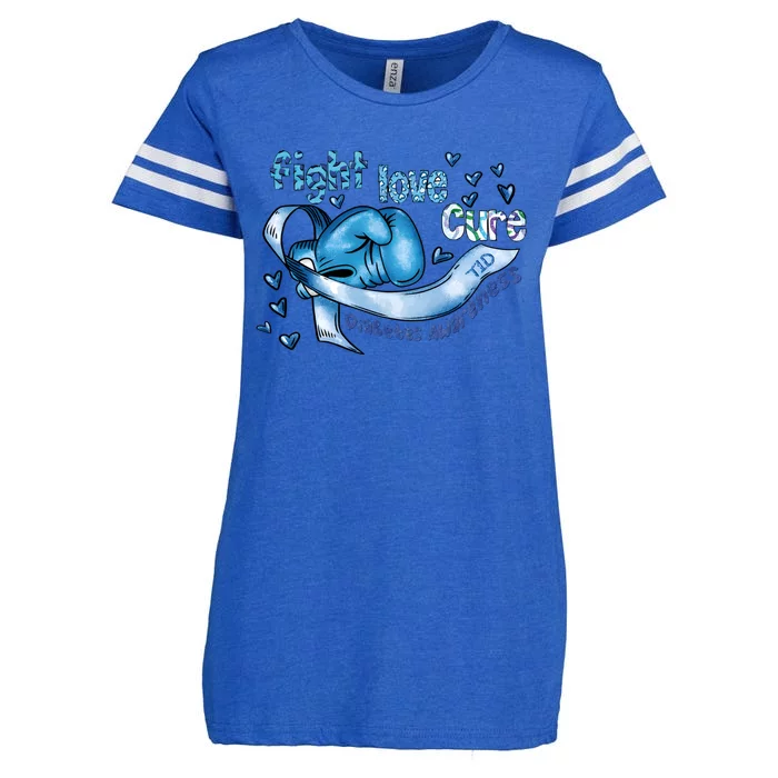 Fight Love Cure Diabetes Awareness Enza Ladies Jersey Football T-Shirt