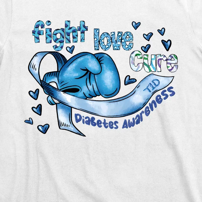 Fight Love Cure Diabetes Awareness T-Shirt