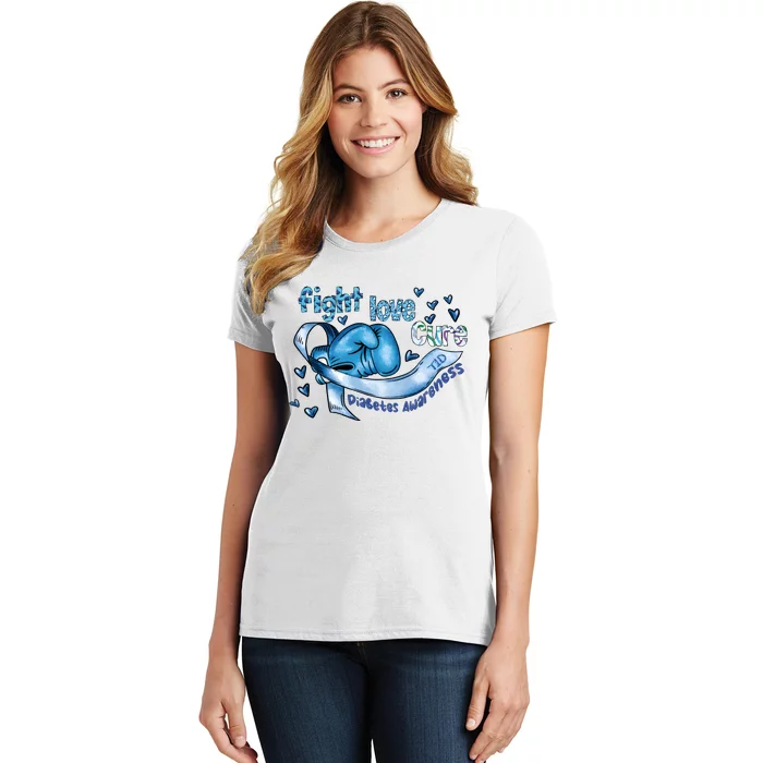 Fight Love Cure Diabetes Awareness Women's T-Shirt