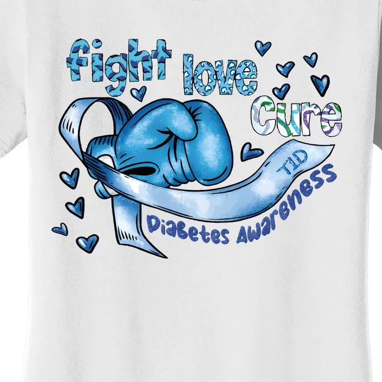 Fight Love Cure Diabetes Awareness Women's T-Shirt