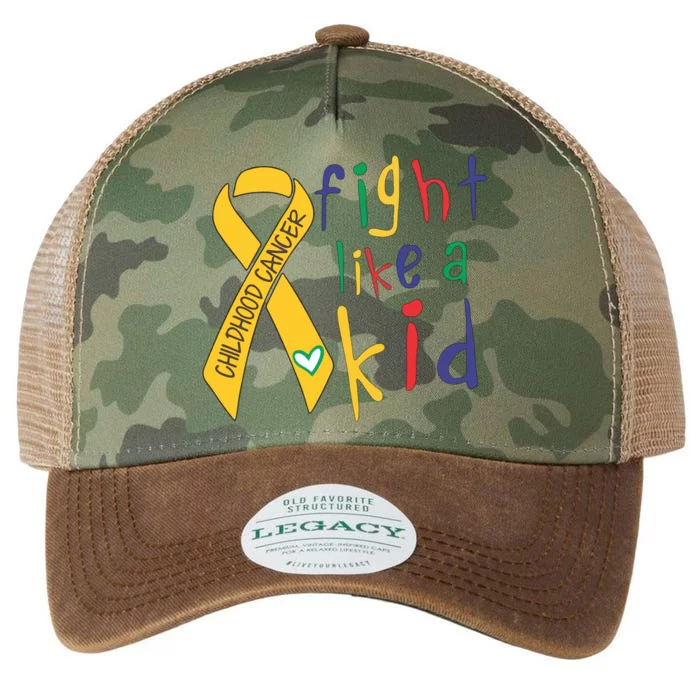 Fight Like Childhood Cancer Awareness Month Gold Ribbon Legacy Tie Dye Trucker Hat