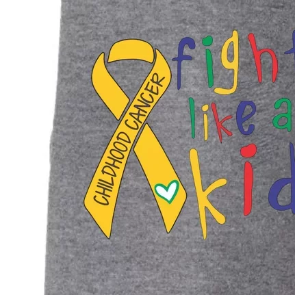 Fight Like Childhood Cancer Awareness Month Gold Ribbon Doggie 3-End Fleece Hoodie