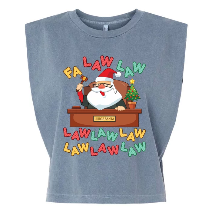 Funny Lawyer Christmas Santa Hat Fa Law Quote Holiday Funny Gift Garment-Dyed Women's Muscle Tee