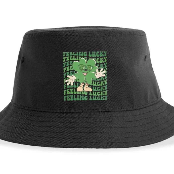 Feeling Lucky Cute Saint Patrick Day Gift Idea Sustainable Bucket Hat