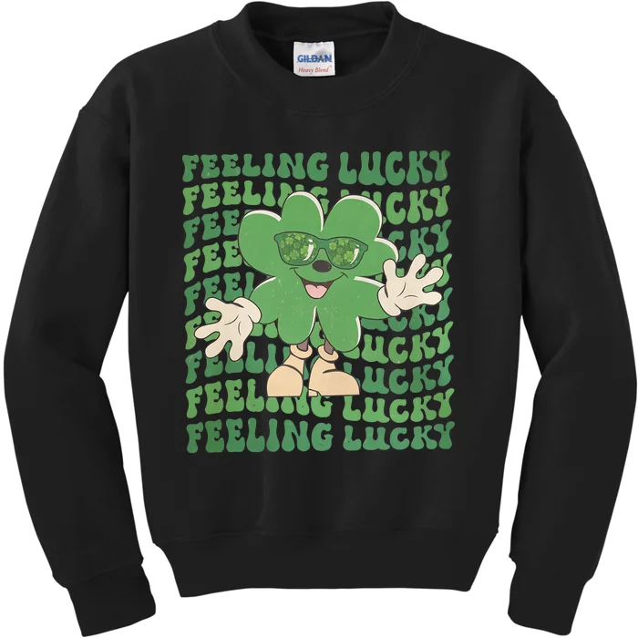 Feeling Lucky Cute Saint Patrick Day Gift Idea Kids Sweatshirt