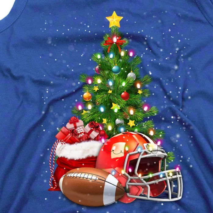 Football Lover Christmas Tree Lights Santa Hat Football Xmas Meaningful Gift Tank Top