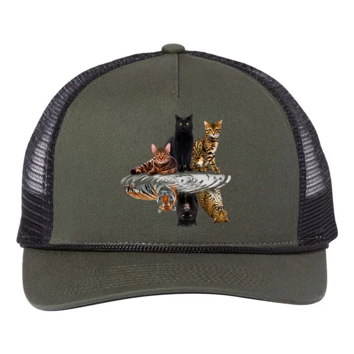 Funny Little Cats Big Cats Retro Rope Trucker Hat Cap