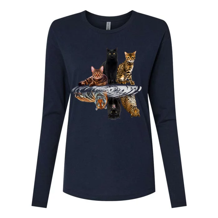 Funny Little Cats Big Cats Womens Cotton Relaxed Long Sleeve T-Shirt