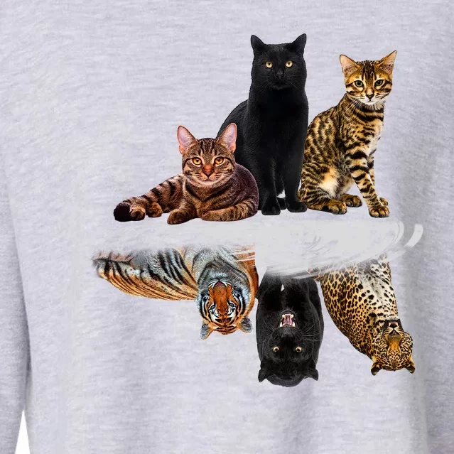 Funny Little Cats Big Cats Cropped Pullover Crew