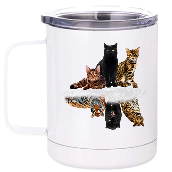 Funny Little Cats Big Cats Front & Back 12oz Stainless Steel Tumbler Cup