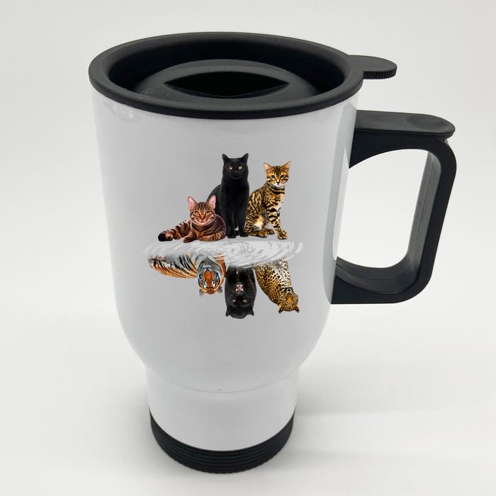 Funny Little Cats Big Cats Front & Back Stainless Steel Travel Mug