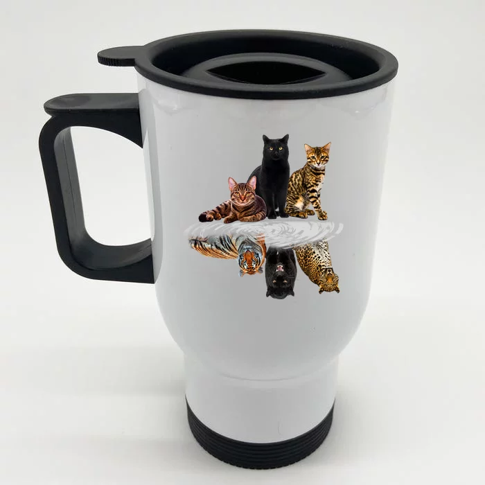 Funny Little Cats Big Cats Front & Back Stainless Steel Travel Mug