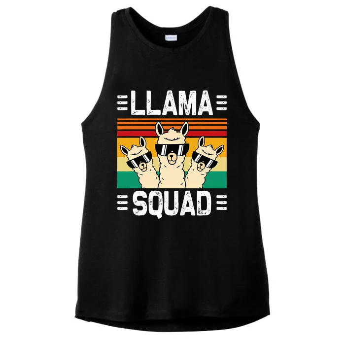 Funny Llama Cute Llama Alpaca Ladies Tri-Blend Wicking Tank