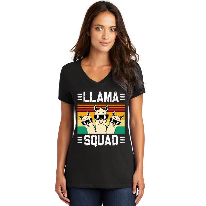 Funny Llama Cute Llama Alpaca Women's V-Neck T-Shirt