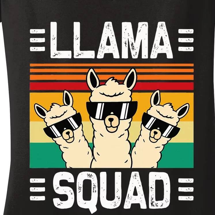 Funny Llama Cute Llama Alpaca Women's V-Neck T-Shirt