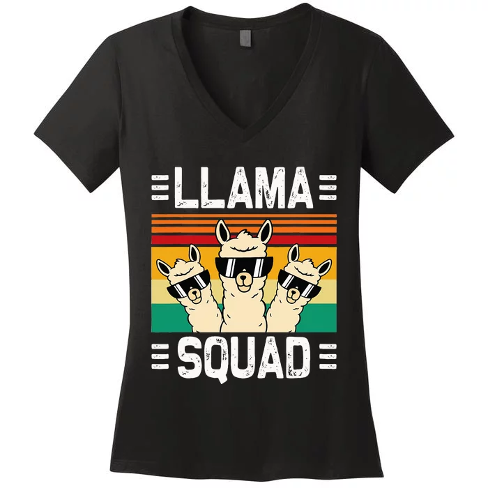 Funny Llama Cute Llama Alpaca Women's V-Neck T-Shirt