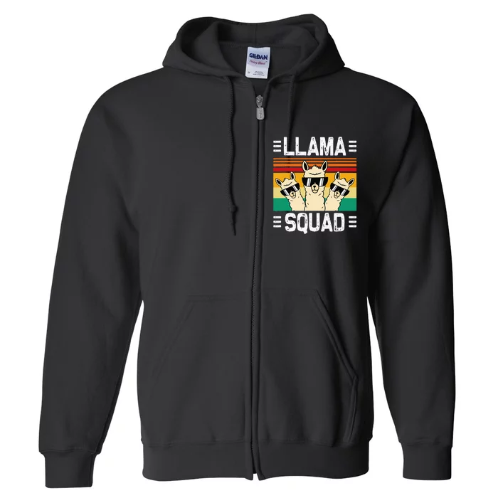 Funny Llama Cute Llama Alpaca Full Zip Hoodie