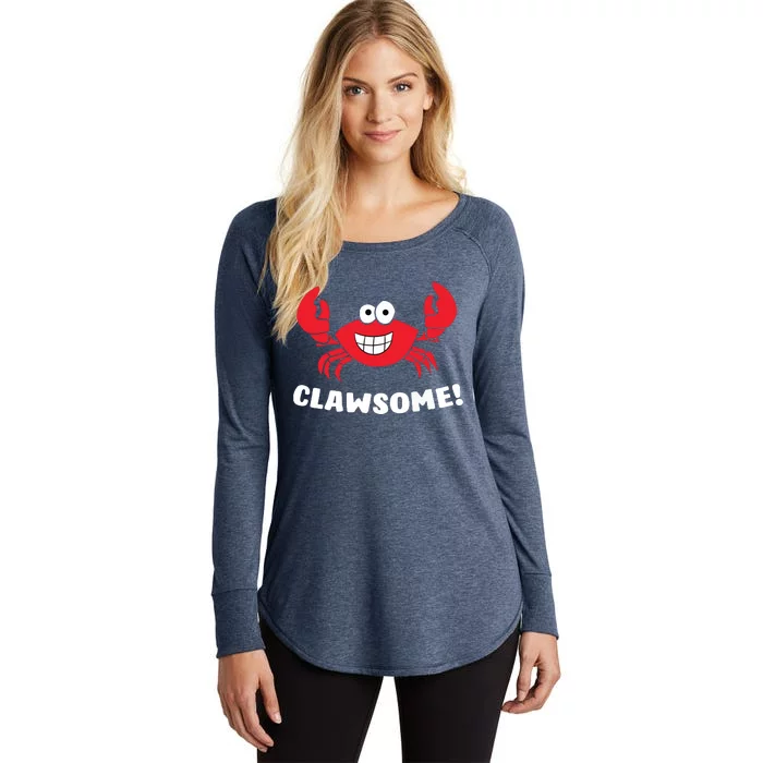 Funny Lobster Clawsome Sea Crab Cartoon Lobster Women's Perfect Tri Tunic Long Sleeve Shirt