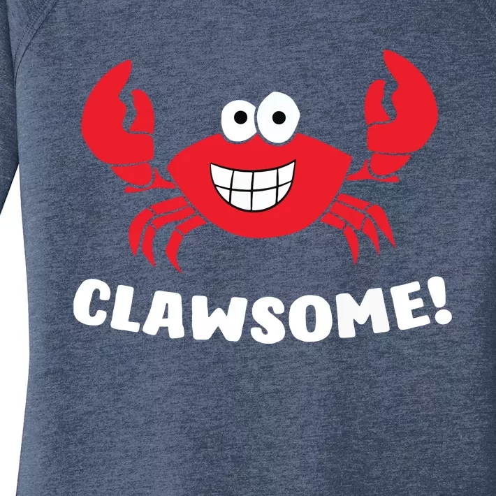 Funny Lobster Clawsome Sea Crab Cartoon Lobster Women's Perfect Tri Tunic Long Sleeve Shirt