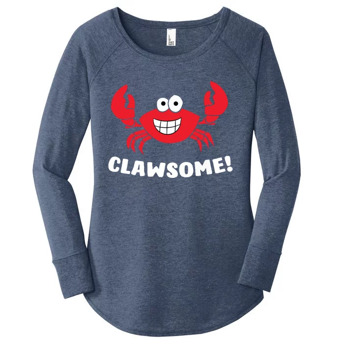 Funny Lobster Clawsome Sea Crab Cartoon Lobster Women's Perfect Tri Tunic Long Sleeve Shirt