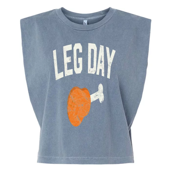 Funny Leg Day Thanksgiving Gifts Pilgrim Costume Turkey Day Garment-Dyed Women's Muscle Tee