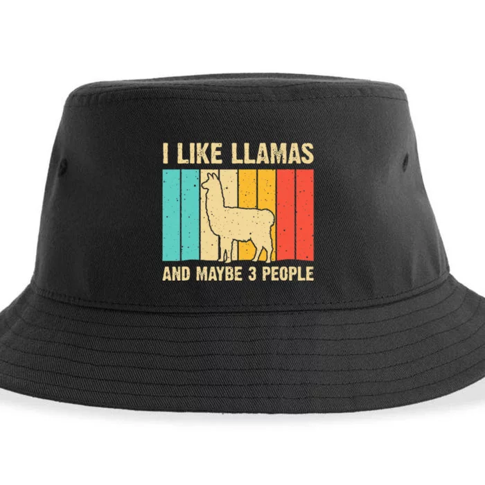 Funny Llama Design For Kids Men Women Alpaca Lover Farming Sustainable Bucket Hat