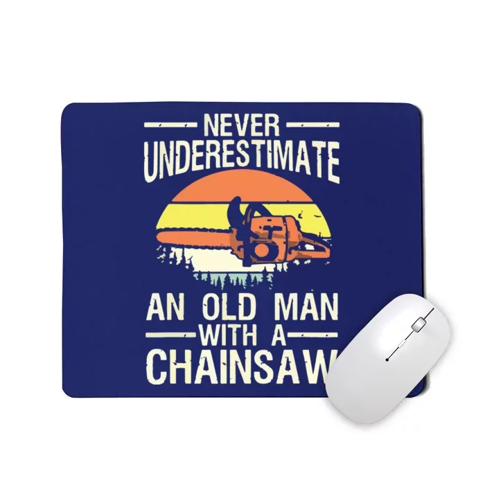 Funny Lumberjack Design For Dad Logger Arborist Chainsaw Mousepad