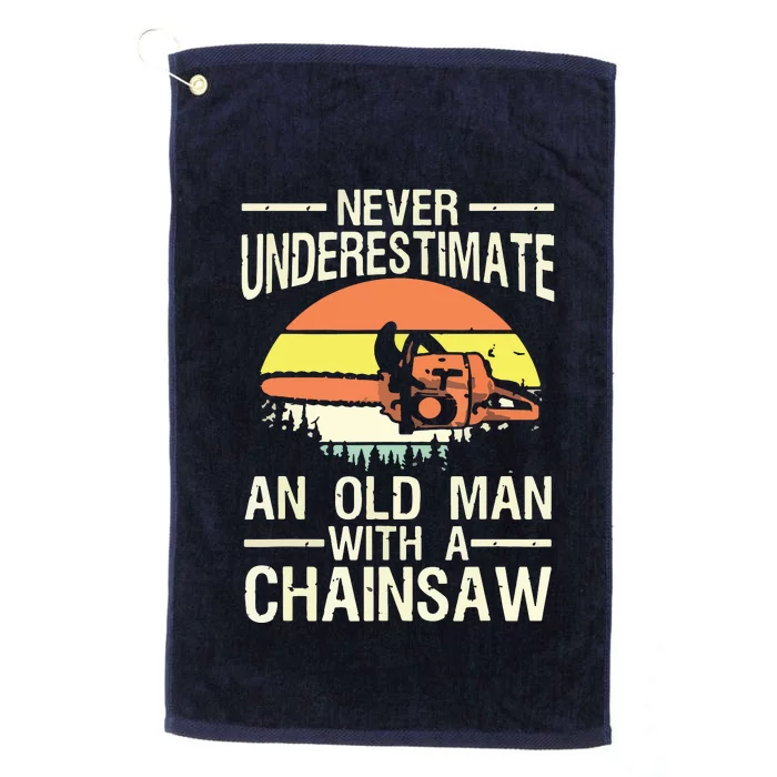 Funny Lumberjack Design For Dad Logger Arborist Chainsaw Platinum Collection Golf Towel