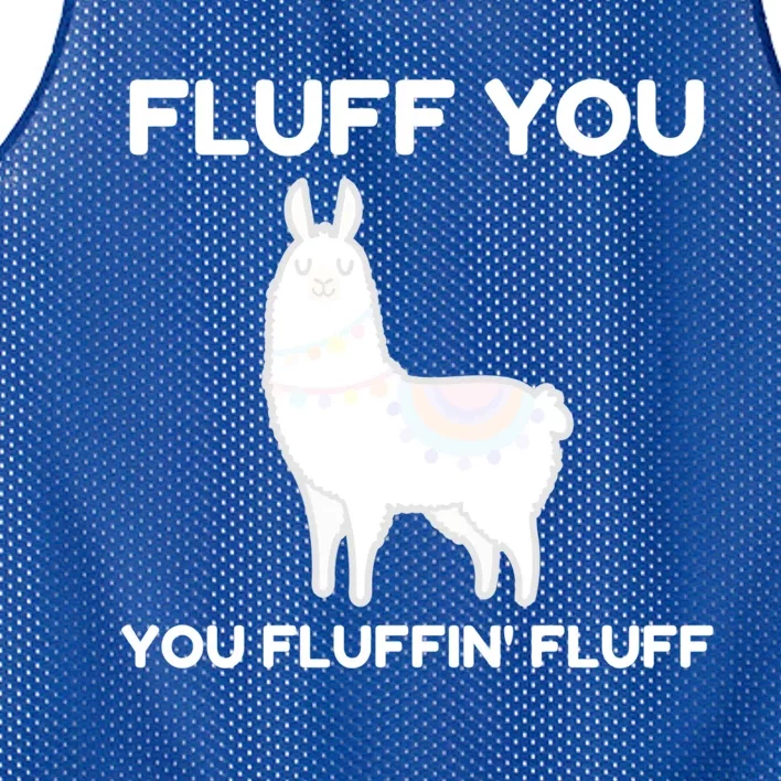 Funny Llama Design Fluff You You Fluffin' Fluff Gift Mesh Reversible Basketball Jersey Tank