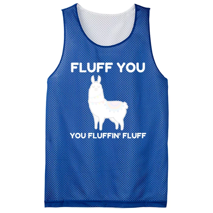 Funny Llama Design Fluff You You Fluffin' Fluff Gift Mesh Reversible Basketball Jersey Tank